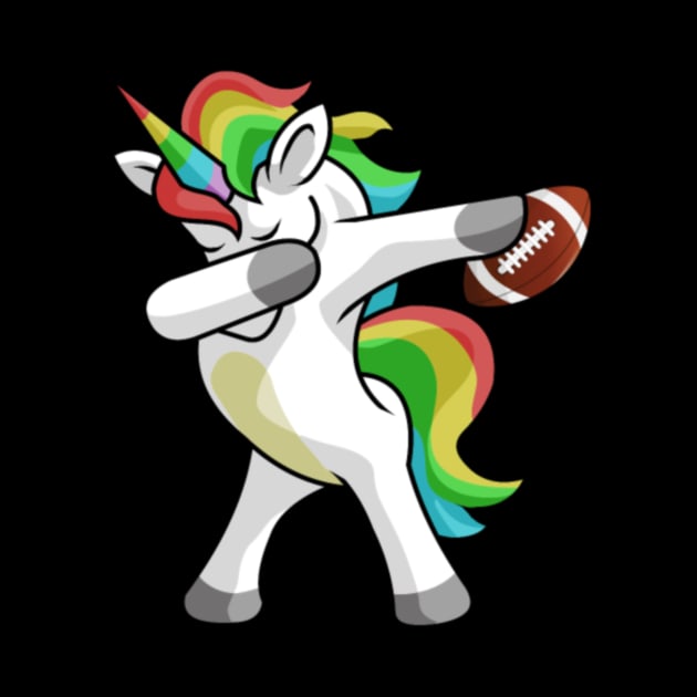 Dabbing Unicorn Football Funny Dancing Dab Gift by Nulian Sanchez