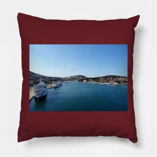 Dubrovnik sea port  Adriatic Sea Pillow