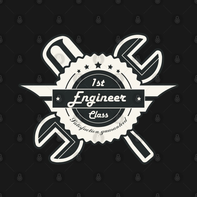 First Class Engineer! Retro Career Gift by Just Kidding Co.