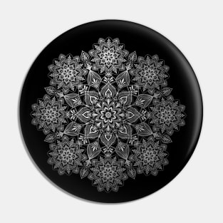 Silver lily mandala Pin