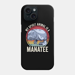 Funny Manatee Is My Spirit Animal Vintage Phone Case