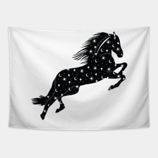 Cosmic Horse Black Tapestry