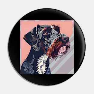 German Wirehaired Pointer in 70's Pin