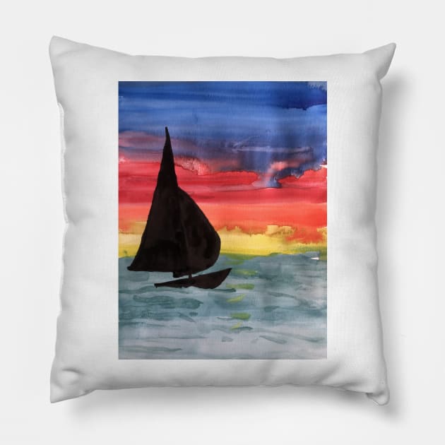 Sailboat Pillow by ElizaC