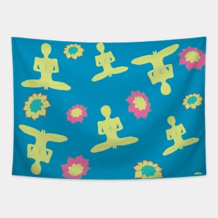 Lotus and Yoga pose Tapestry