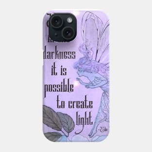 Magical Sapphic Fairy Vintage Art with Elie Wiesel Quote Phone Case