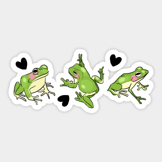 Three Froggies - Frogs - Sticker