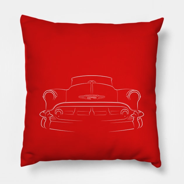 1953 Chevy Belair - front stencil, white Pillow by mal_photography