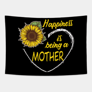 Happiness Is Being A Mother Sunflower Heart Tapestry