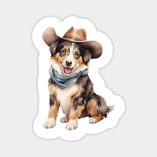 Cowboy Australian Shepherd Dog Magnet