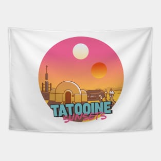 Tatooine sunsets vintage Tapestry