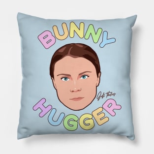 Bunny Hugger // Greta Thunberg Profile Alias Tribute Pillow