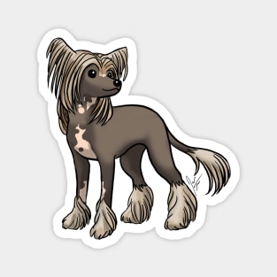 Dog - Chinese Crested Dog - Hairless - Brown and Pink Magnet