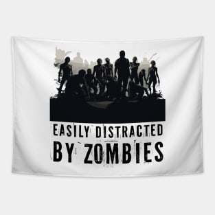 Easily Distracted By Zombies Tapestry