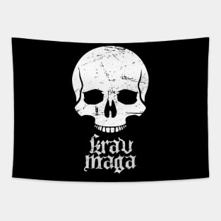 Distressed Krav Maga Skull Tapestry