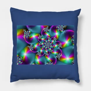 Colorful Party Abstract Spiral Pillow