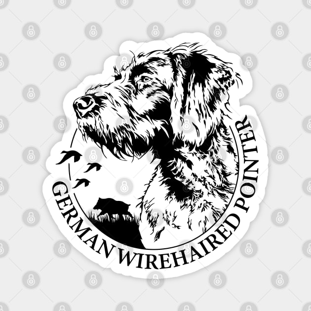 German Wirehaired Pointer Hunting Dog portrait Magnet by wilsigns