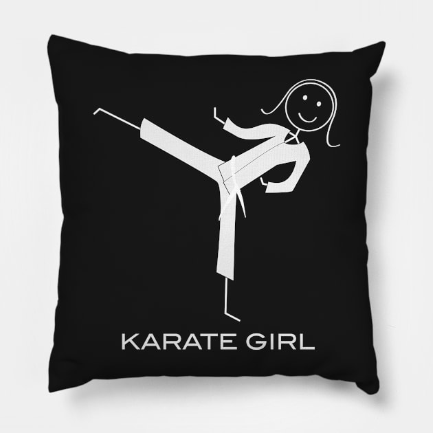 Funny Womens White Belt Karate Pillow by whyitsme