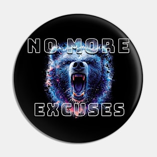 Gym Motivation Bear No More Excuses Pin