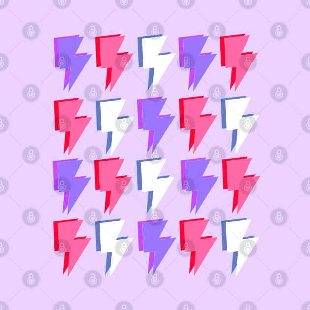 Purple, Pink and Red Lightning Bolts Pattern by OneThreeSix