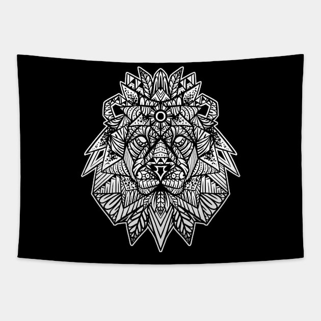 Lion Tribal Tapestry by Barabarbar artwork