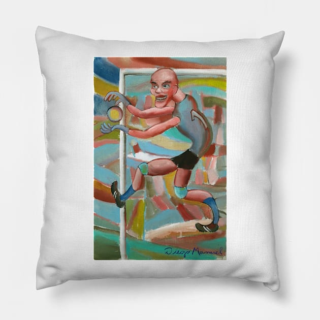 Football goalkeeper 3 Pillow by diegomanuel