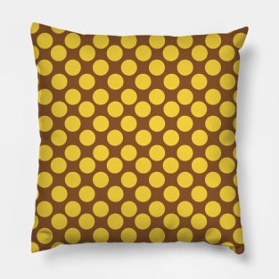 Brown and Yellow Polka Dots Seamless Pattern 014#001 Pillow