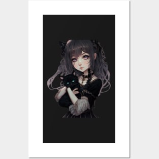 gothic anime girl dark icon, gifts. Art Board Print for Sale by