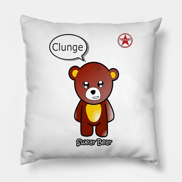 Geek Girl - SwearBear - Clunge Pillow by AdeGee