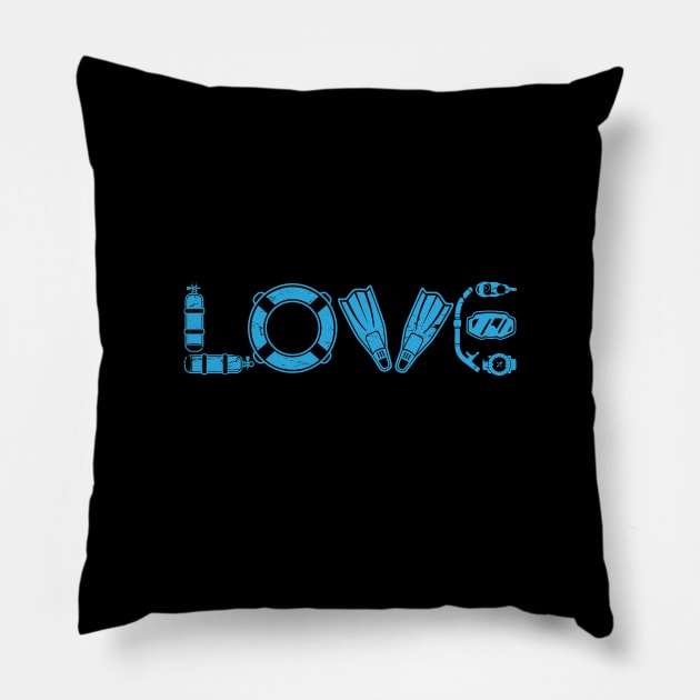 I Love Scuba Diving Pillow by captainmood