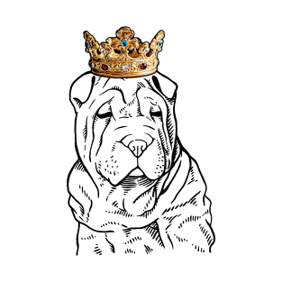 Chinese Shar-Pei Dog King Queen Wearing Crown T-Shirt