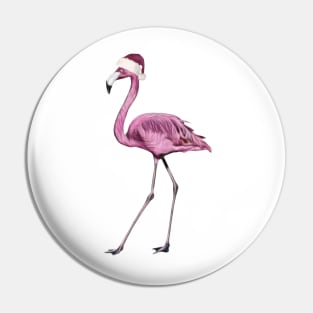 Flamingo Christmas Bird Design Pin