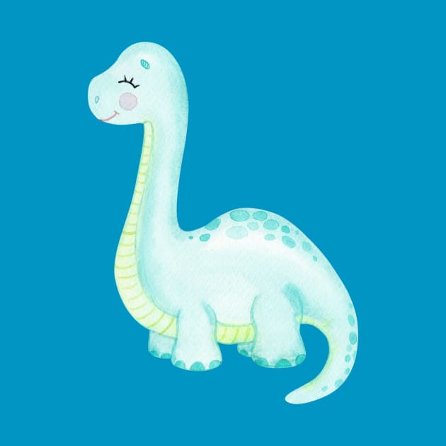 Cute blue dinosaur by DreamLoudArt