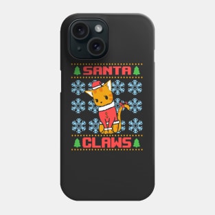 Santa Claws Ugly Christmas Sweater Phone Case