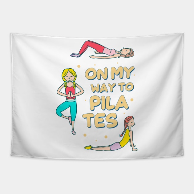 On My Way to Pilates Tapestry by simplecreatives