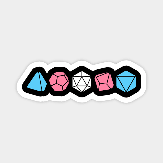 Transgender Pride Dice Magnet by RisaRocksIt