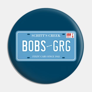 Bob's Garage License Plate Pin