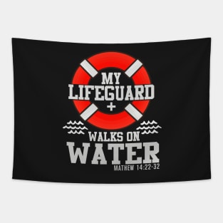 My life guard walks on water Tapestry