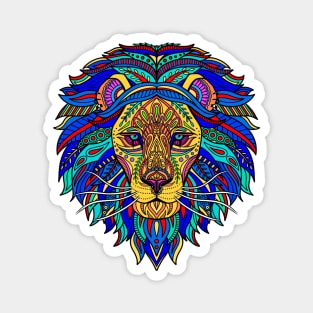 Lion Head - Lion pride colorful head - Wild Animal Lover Magnet