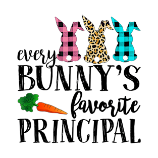 Every Bunny's Favorite Principal Easter Day Leopard Buffalo Bunny T-Shirt