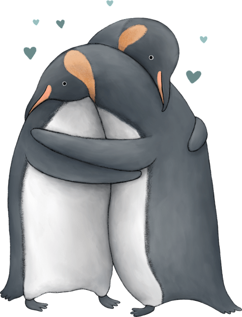 Penguin Hug Kids T-Shirt by Sophie Corrigan