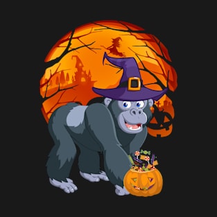 Gorilla pumpkin witch T-Shirt