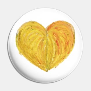 Yellow Heart Drawn With Oil Pastels Pin