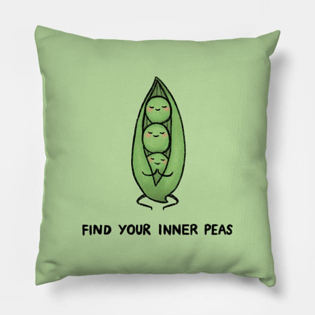 Find Your Inner Peas Pillow by drawforpun