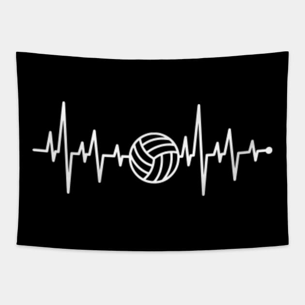 Volleyball Heartbeat Tapestry by HeroGifts