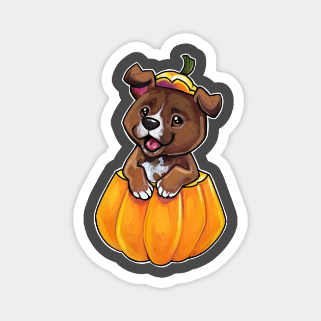 Pumpkin pup Magnet by BiancaRomanStumpff