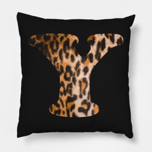 Letter Y leopard print Pillow