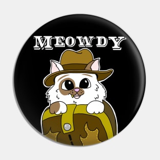 Meowdy Cowboy Extremely Cute Kitty Cat Pin