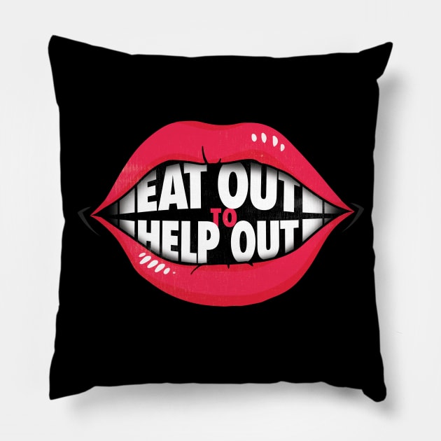 Eat Out to Help Out Pillow by zeeshirtsandprints