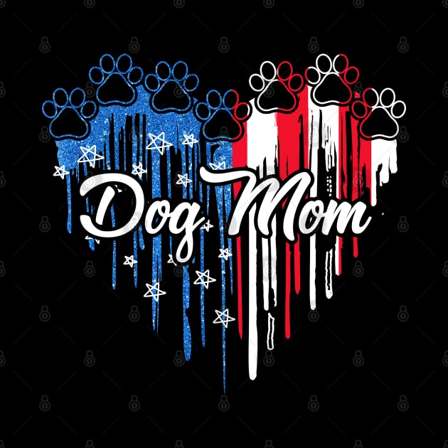 T Shirt Dog Mom US Flag Personalized Gift by Sunset beach lover